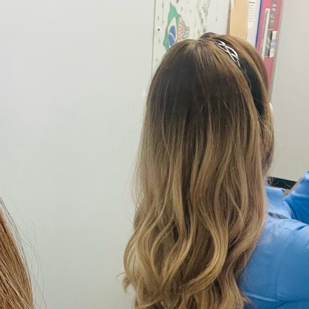 Blond synthetic wig heating resistance.
